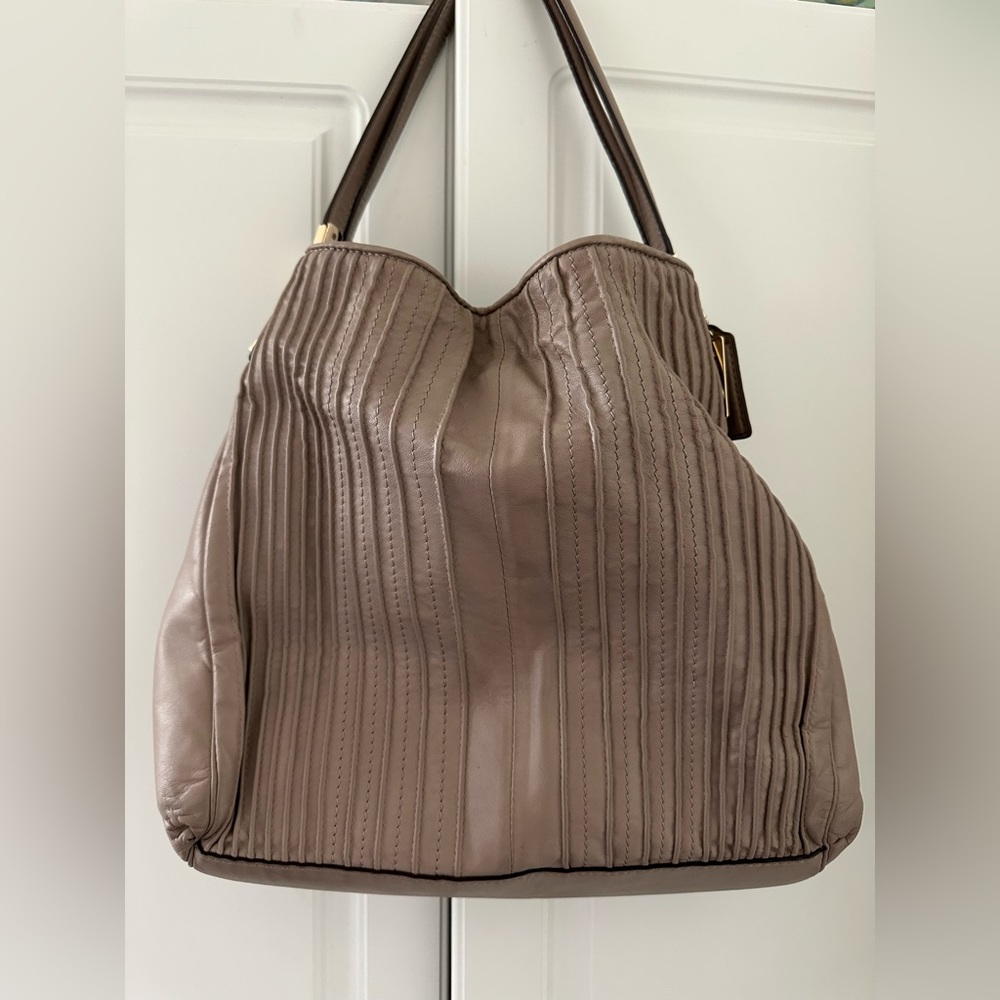 Coach Madison Pintuck Phoebe Leather Shoulder Bag (Coach Style F27885)